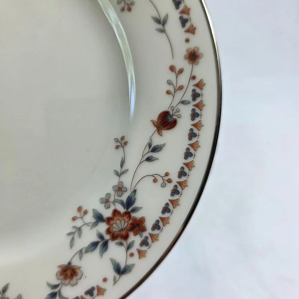 THREE Noritake Adagio Salad Plates Ivory with Floral Spray on Rim